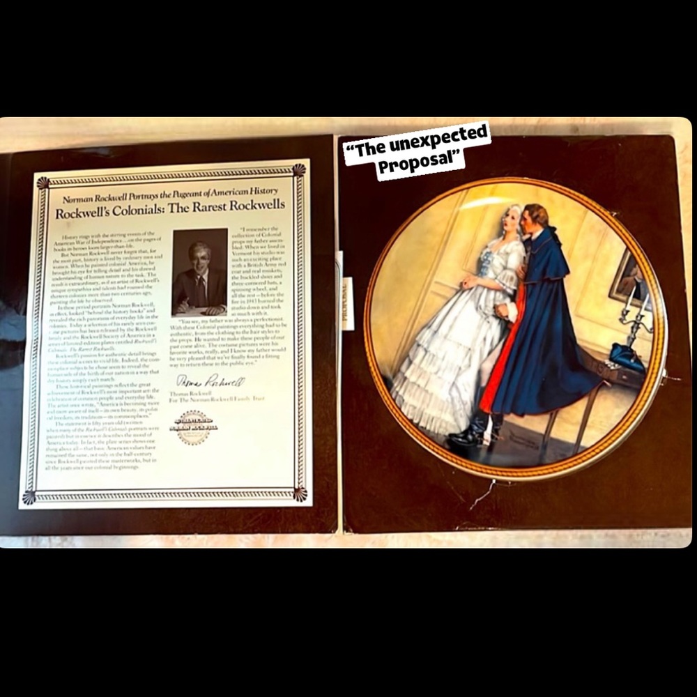 Norman Rockwells-Edwin Knowles “The Unexpected Proposal” Vintage. Certif…